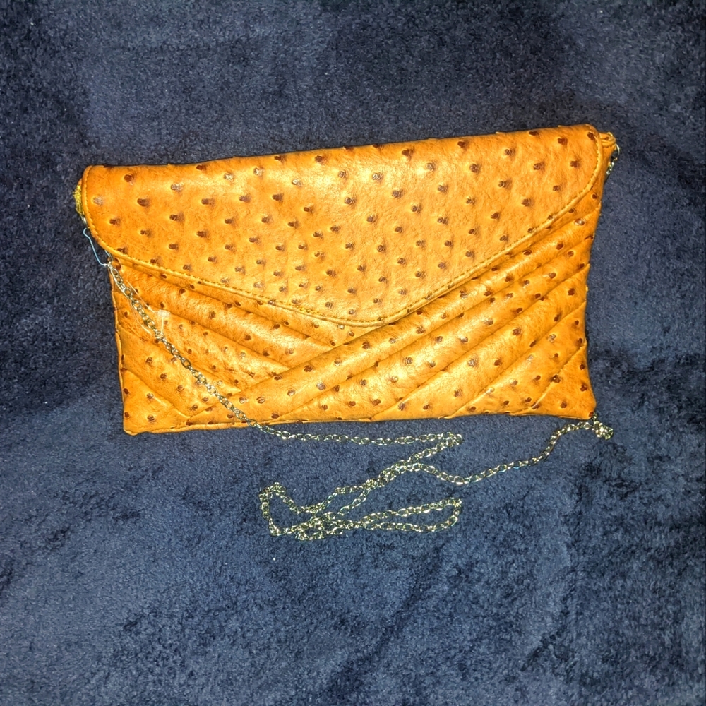 Brown envelope clutch purse